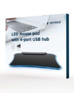 Podloga za miš GEMBIRD MP-LED-4P LED + 4USB-a Crna