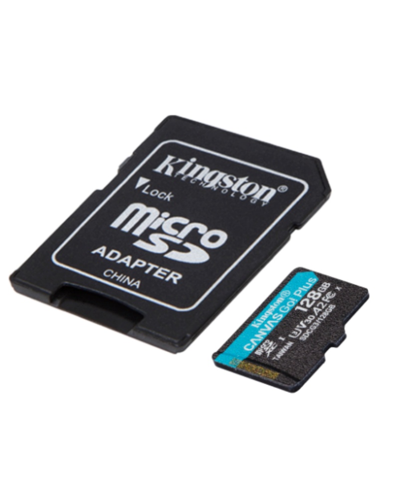 Kingston Memorijska kartica Canvas Go! Plus MicroSDXC UHS-I 128GB Klasa 10 (SDCG3/128GB) + SD Adapter