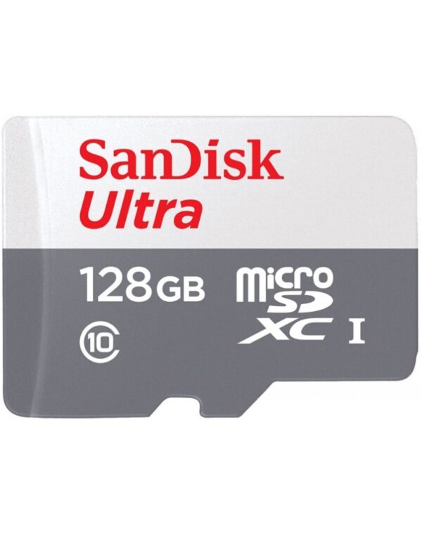 SanDisk Memorijska kartica Ultra MicroSDXC UHS-I 128GB klasa 10 sa kapacitetom od 128GB je visokokvalitetna memorijska kartica. Ova kartica je namenjena proširenju skladišnog prostora i brzom čuvanju podataka na različitim uređajima kao što su pametni telefoni, tablet računari, digitalni fotoaparati i drugi kompatibilni uređaji.