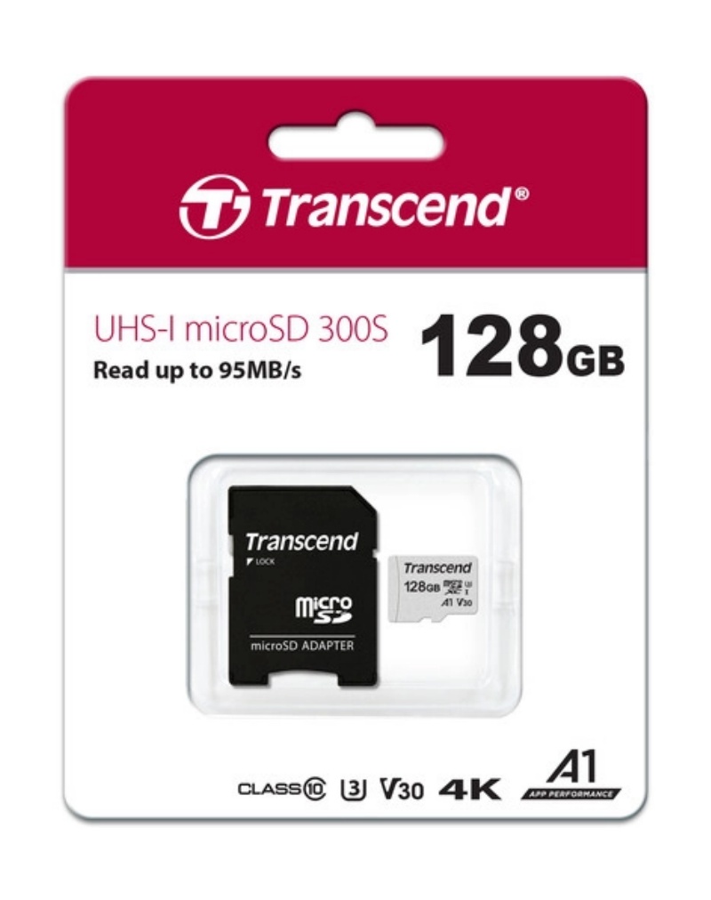 Transcend Memorijska kartica 300S MicroSDXC UHS-I 128 GB Klasa 10 + SD Adapter je memorijska kartica visokog kvaliteta sa kapacitetom od 128 GB. Ova kartica je namenjena za proširenje skladišnog prostora i brzo čuvanje podataka na različitim uređajima kao što su pametni telefoni, tablet računari, digitalni fotoaparati i drugi kompatibilni uređaji.