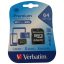Verbatim Memorijska kartica Premium MicroSDXC UHS-I 64GB U1 Klasa 10 + SD Adapter